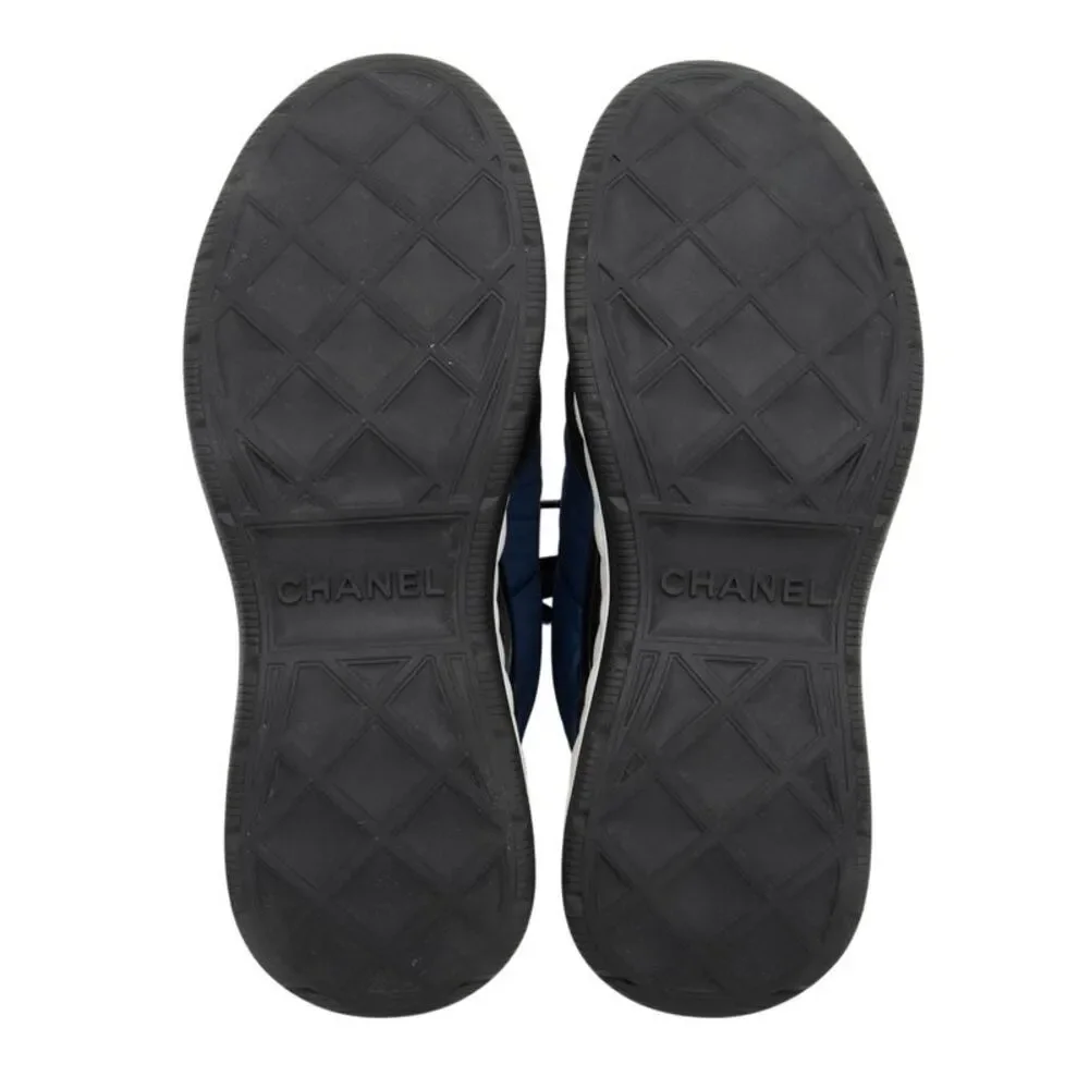 Chanel Nylon Suede CC Sneakers - Size 8.5 / 38.5